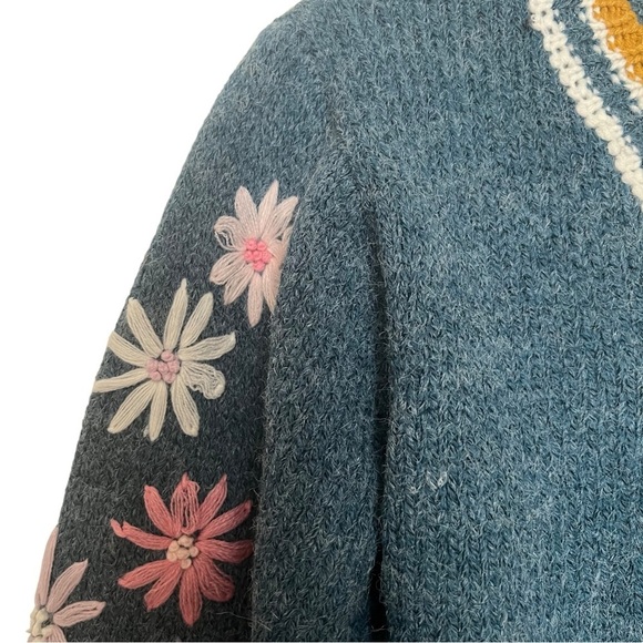 Raga Blue Multicolor Floral Embroidered Cardigan NWT Small - Picture 7 of 12